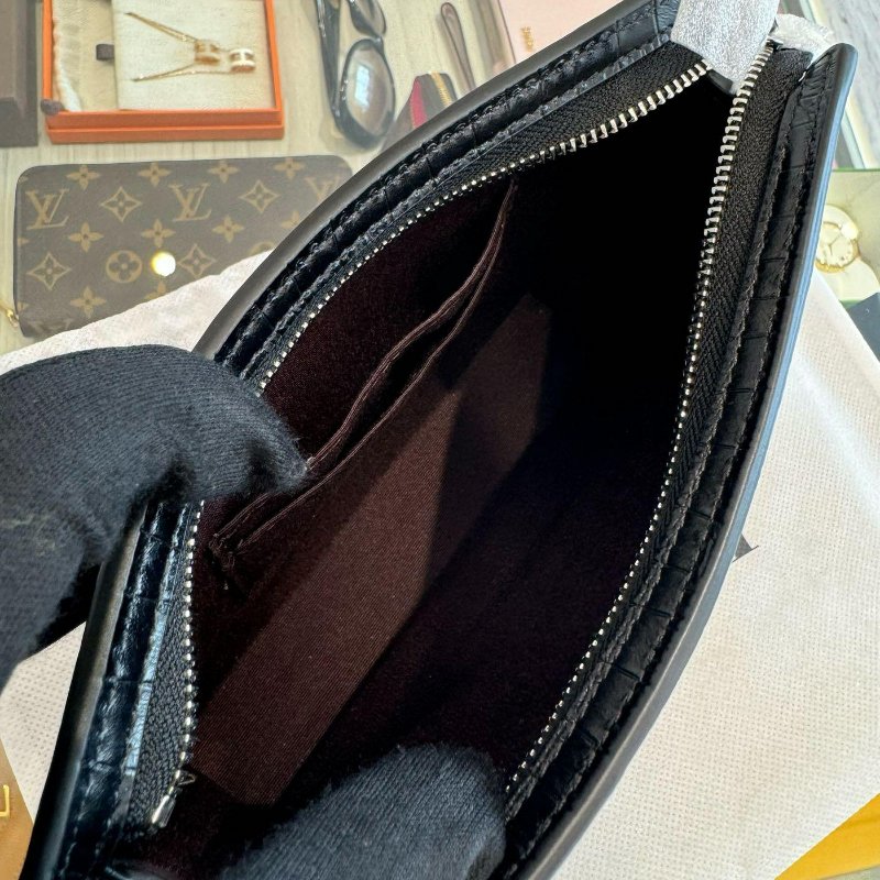 *SHIHNA名牌精品*Coach 黑色鱷魚紋鍊條小款斜背包-2