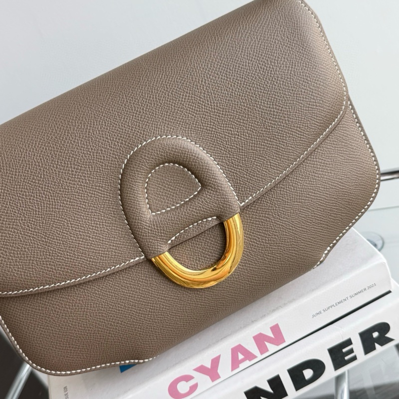 Hermes 愛馬仕cherche-midi25大象灰金扣 Epsom皮  A 刻-7