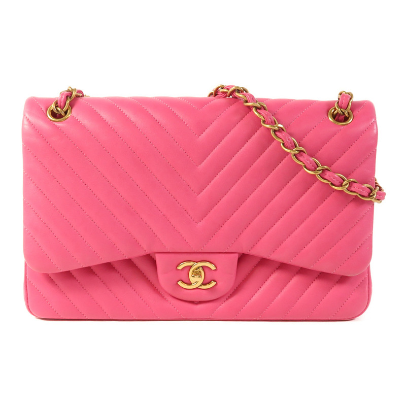 CHANEL 羊皮皮革Large Classic金扣鏈帶肩背袋-0