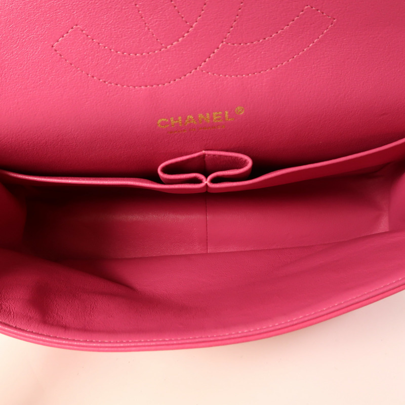 CHANEL 羊皮皮革Large Classic金扣鏈帶肩背袋-3