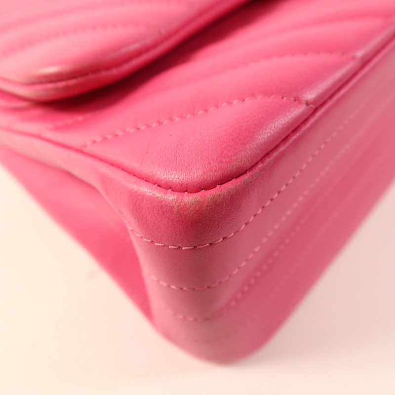 CHANEL 羊皮皮革Large Classic金扣鏈帶肩背袋-10