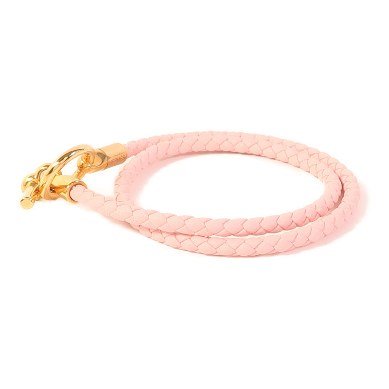 HERMES 牛皮皮革Glenan Double Tour Bracelet金扣手帶-2