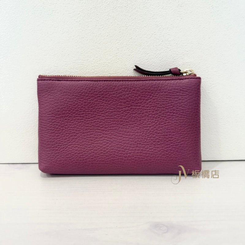 gucci桃紅牛皮金色草寫logo拉鍊小可愛806480512-3