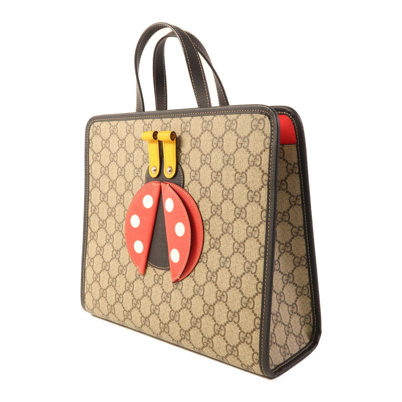 GUCCI 塗層帆布Handbag銀扣手挽袋-2
