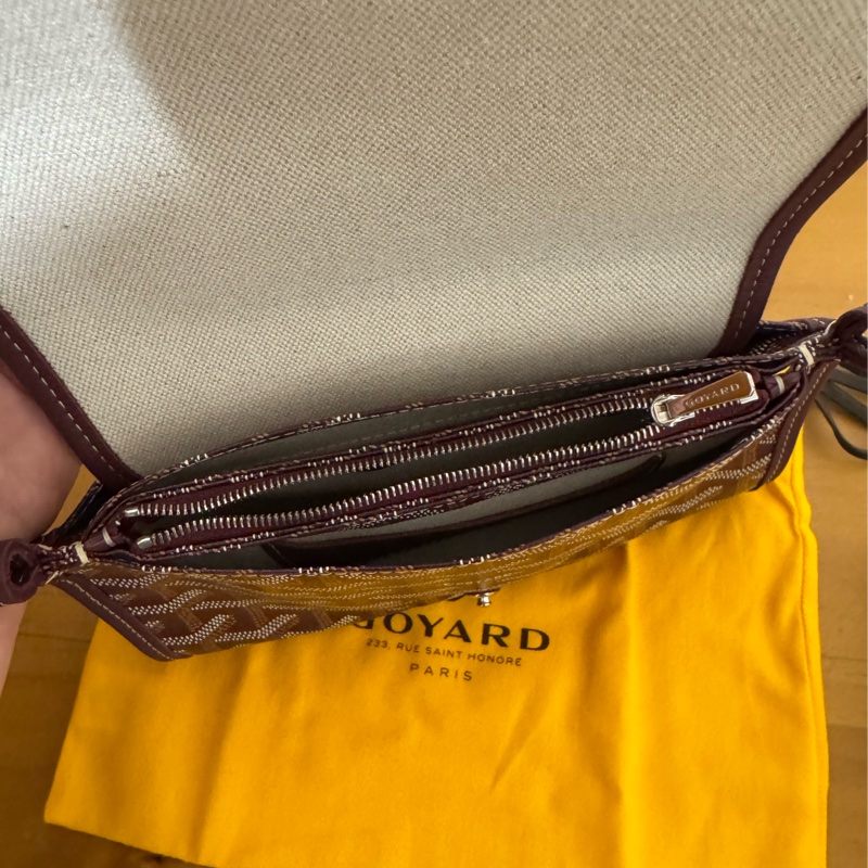 全新 Goyard plumet 信封包 勃艮第紅-2