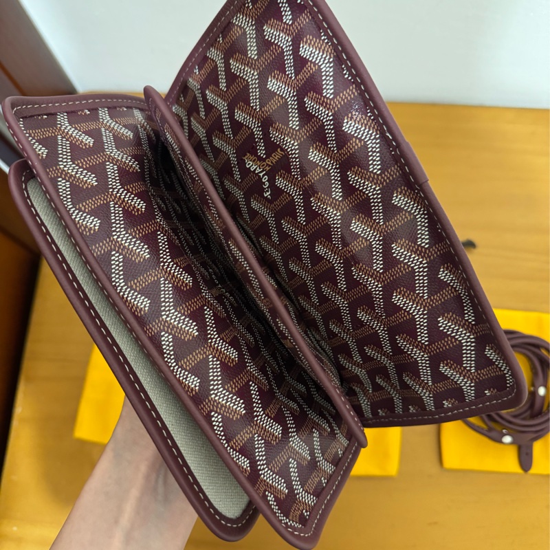 全新 Goyard plumet 信封包 勃艮第紅-3