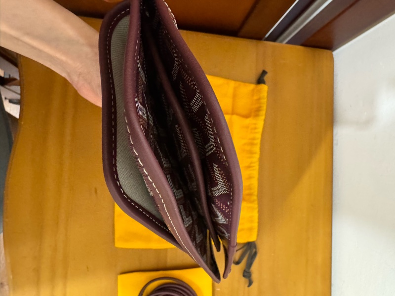 全新 Goyard plumet 信封包 勃艮第紅-4