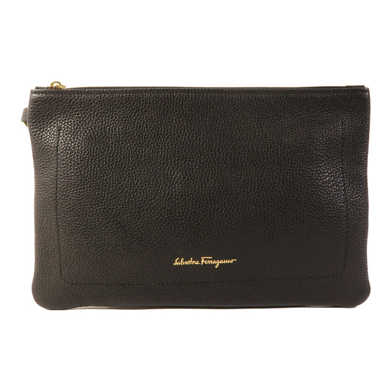Salvatore Ferragamo 牛皮皮革Pouch金扣手拿包-0