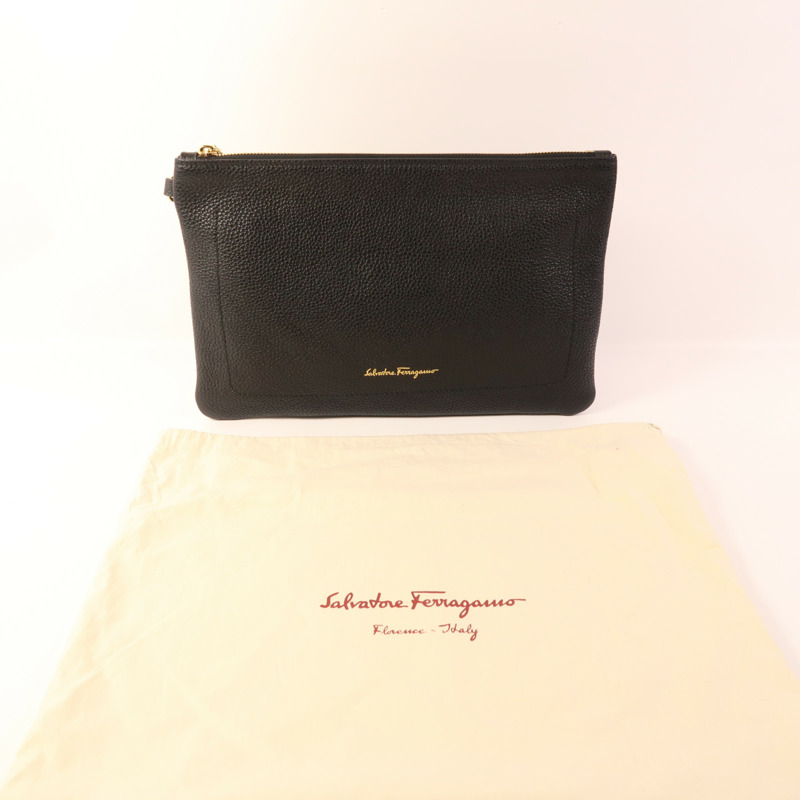 Salvatore Ferragamo 牛皮皮革Pouch金扣手拿包-8