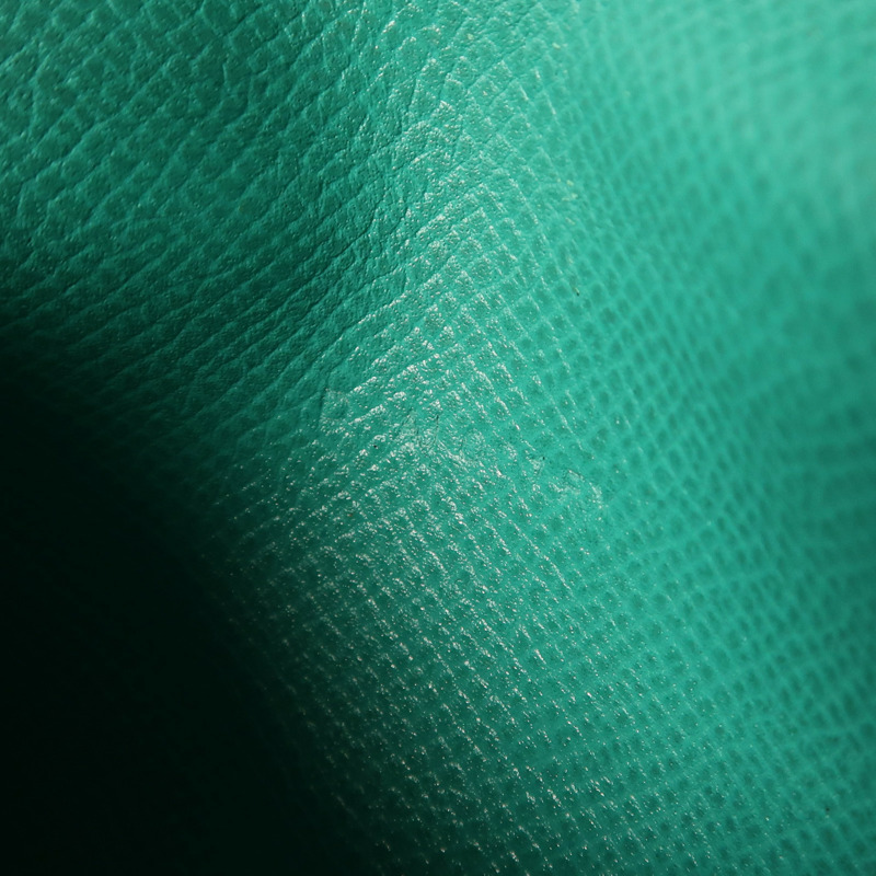 HERMES Epsom皮革Bearn Compact金扣錢包Vert Jade-6