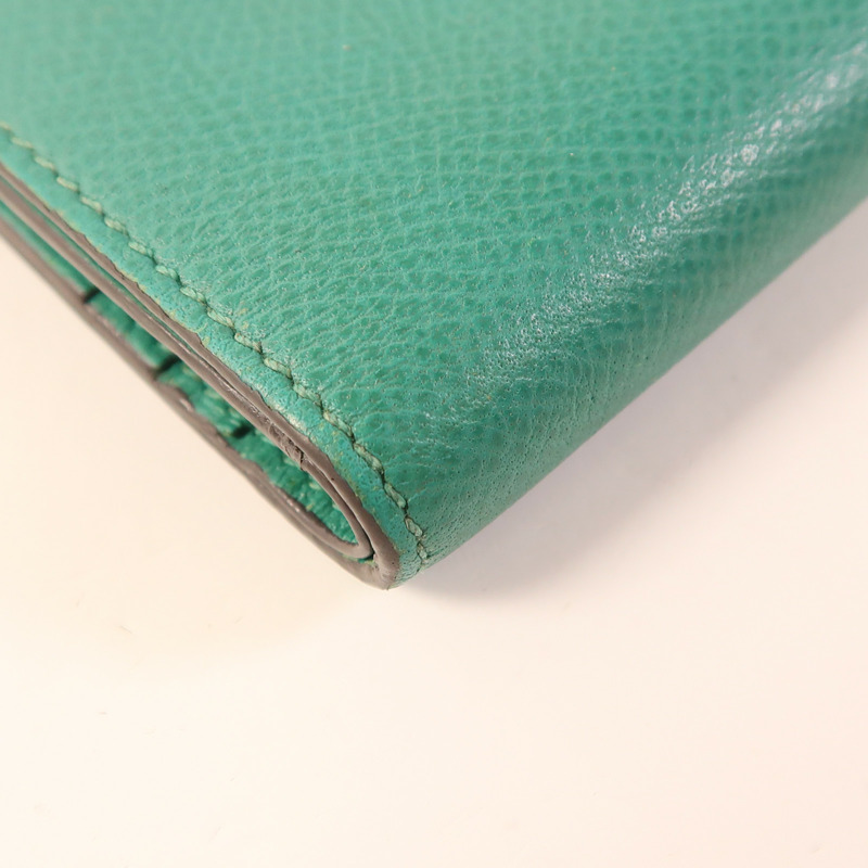 HERMES Epsom皮革Bearn Compact金扣錢包Vert Jade-11