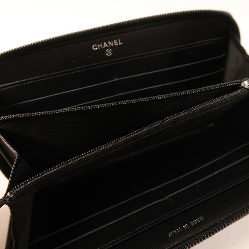 CHANEL 羊皮皮革Boy Chanel Long Wallet銀扣長錢包-4