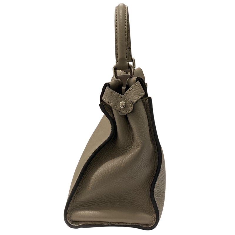 FENDI 芬迪 PEEKAPOO Medium 皮革 手提包 大象灰-3