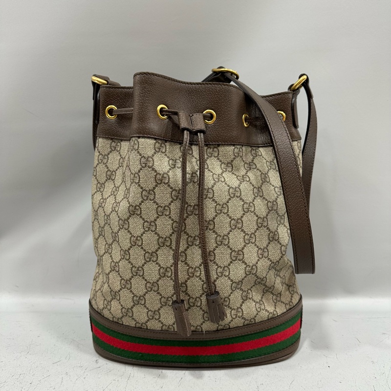 Gucci 540457 老花pvc拼牛皮水桶包 ophidia gg bucket bag-0