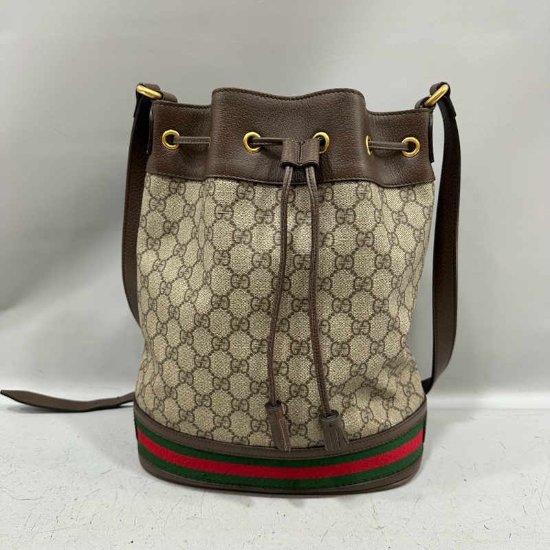 Gucci 540457 老花pvc拼牛皮水桶包 ophidia gg bucket bag-1