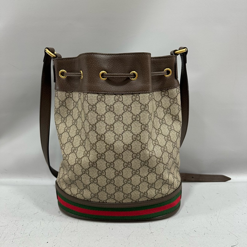 Gucci 540457 老花pvc拼牛皮水桶包 ophidia gg bucket bag-3