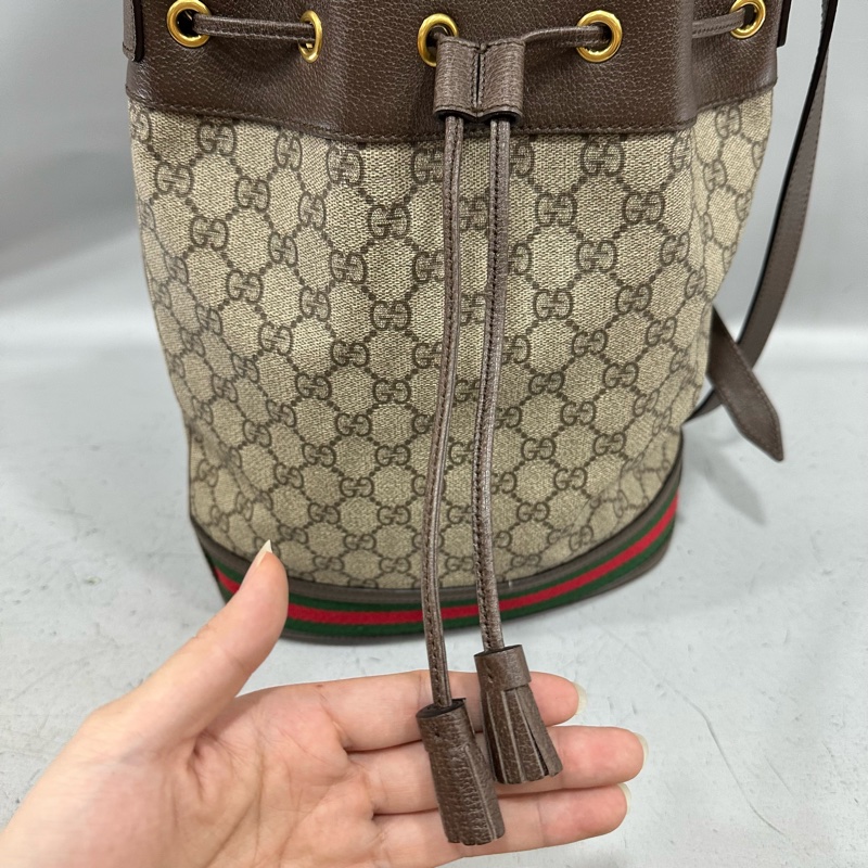 Gucci 540457 老花pvc拼牛皮水桶包 ophidia gg bucket bag-24
