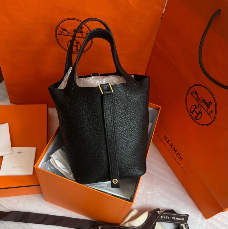 大全配🈶️購證❤️愛馬仕 #黑金 #菜籃子 18cm #picotin #hermes-1