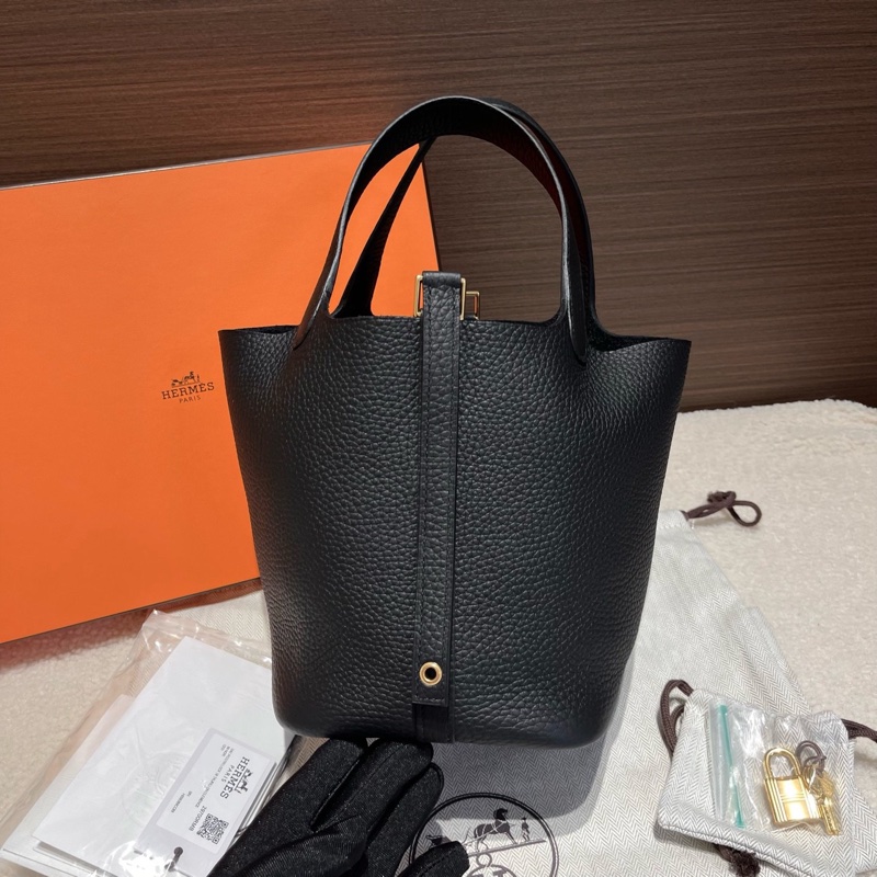 大全配🈶️購證❤️愛馬仕 #黑金 #菜籃子 18cm #picotin #hermes-2