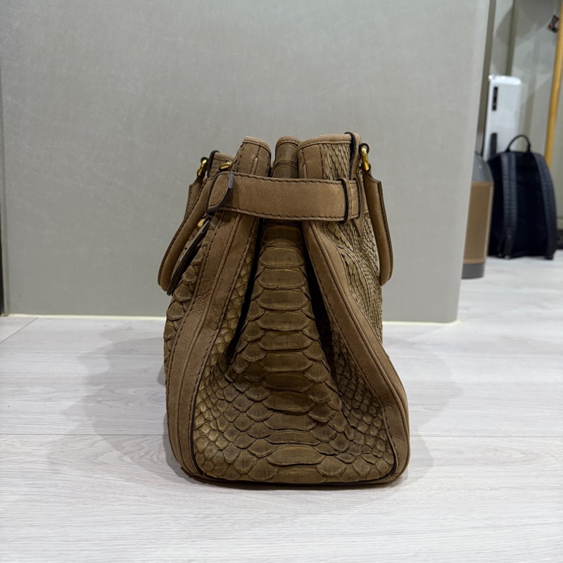 GUCCI Python Large GG Running Tote - Brown-1