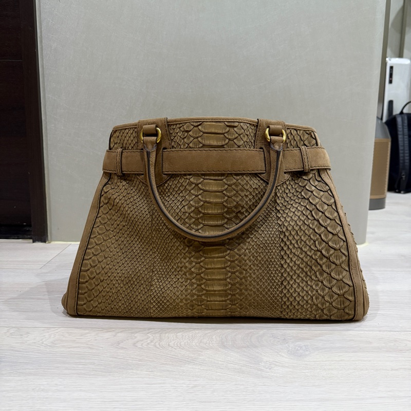 GUCCI Python Large GG Running Tote - Brown-2