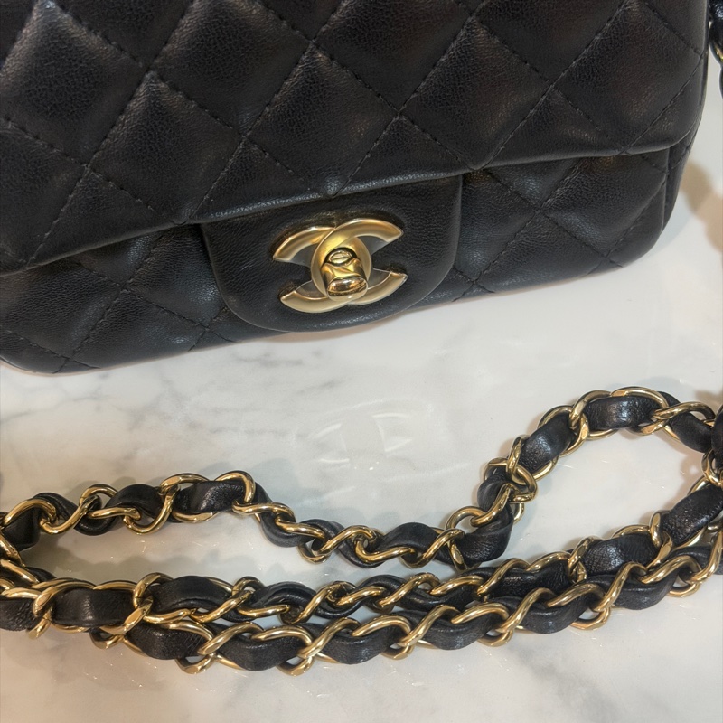 芯片款🌟全新大全配🈶️購證❤️ 香奈兒 #黑金 #經典 #方胖子 #CF 17公分-7