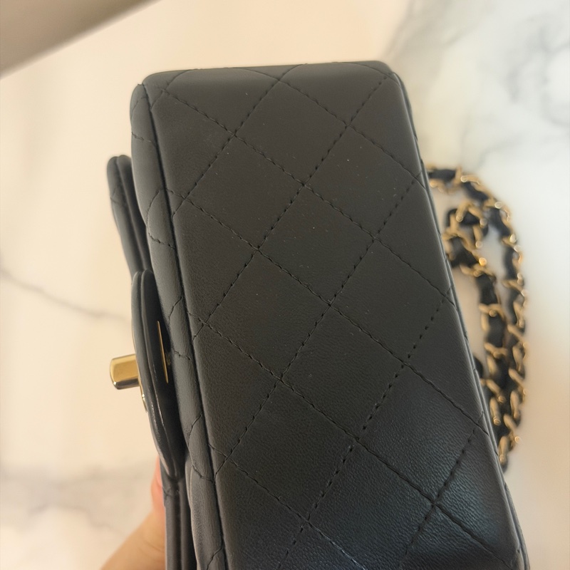 芯片款🌟全新大全配🈶️購證❤️ 香奈兒 #黑金 #經典 #方胖子 #CF 17公分-9