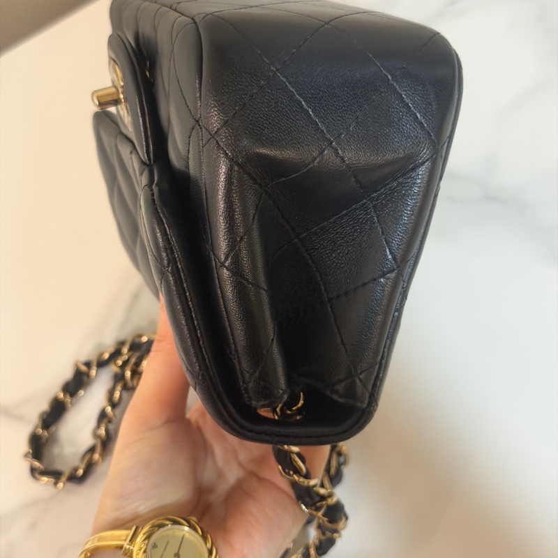 芯片款🌟全新大全配🈶️購證❤️ 香奈兒 #黑金 #經典 #方胖子 #CF 17公分-11