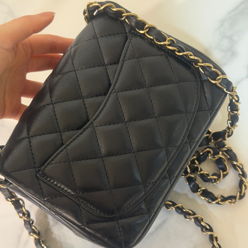 芯片款🌟全新大全配🈶️購證❤️ 香奈兒 #黑金 #經典 #方胖子 #CF 17公分-12