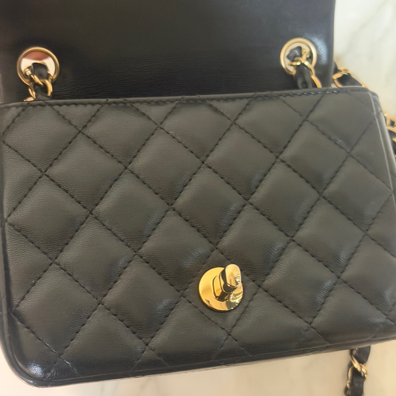 芯片款🌟全新大全配🈶️購證❤️ 香奈兒 #黑金 #經典 #方胖子 #CF 17公分-15