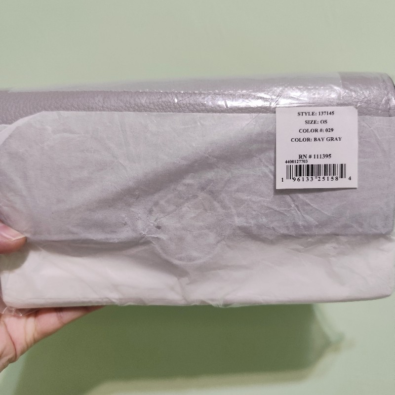 TB Toryburch MILLER 專櫃款 可拆帶皮革手拿/斜背包(淺灰)小款 全新-19