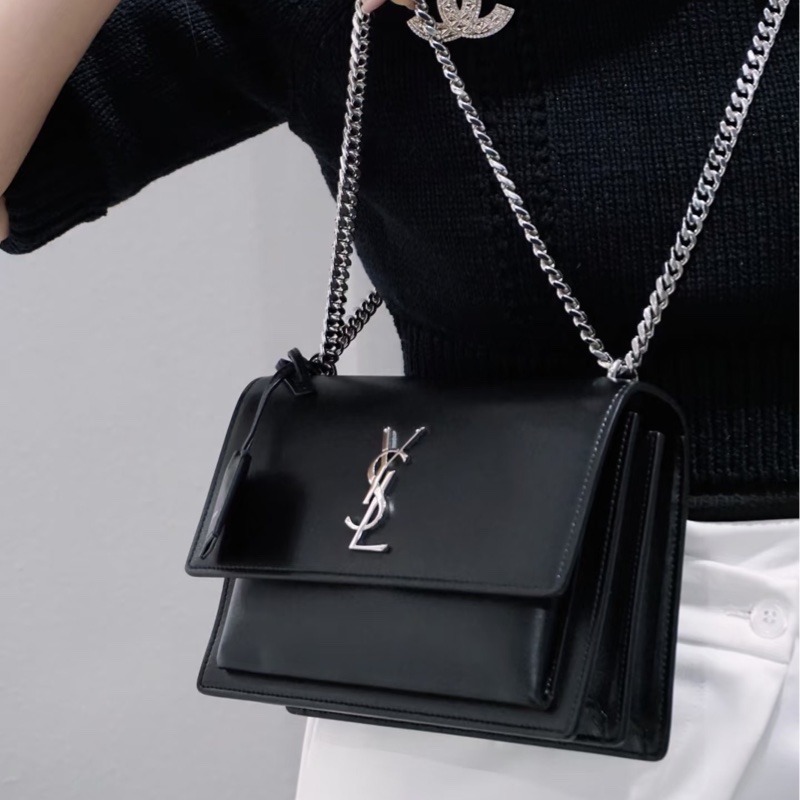 超便宜🈶️購證❤️ #YSL #黑銀 #sunset #日落包 #中號-1