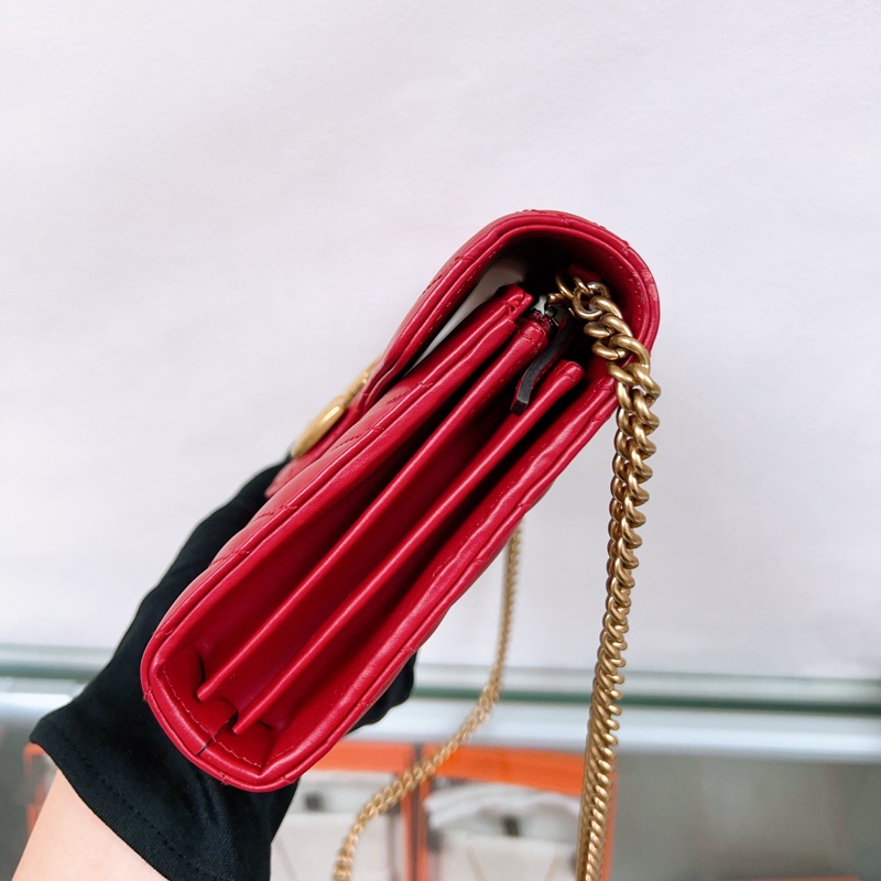 Gucci marmont woc 紅色馬夢鏈條包-3