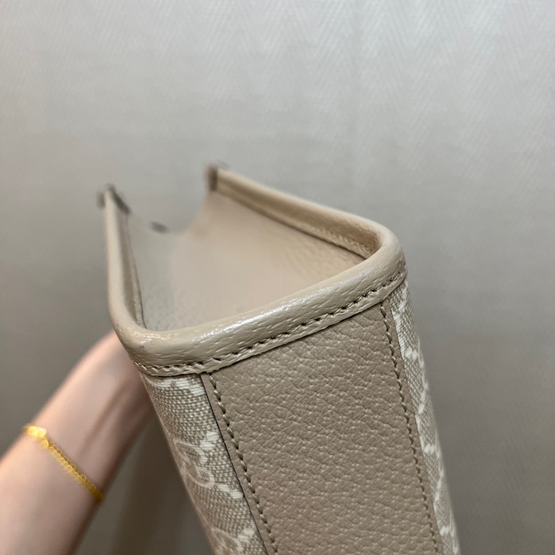 Gucci 燕麥PVC燕麥牛皮霧金釦手提斜背mini琴譜包-7
