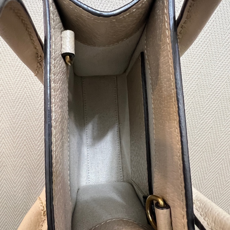 Gucci 燕麥PVC燕麥牛皮霧金釦手提斜背mini琴譜包-9