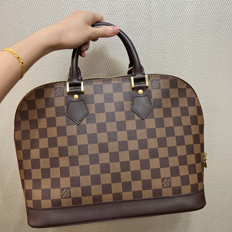LV 咖格咖牛皮Alma PM手提貝殼包N51131-0