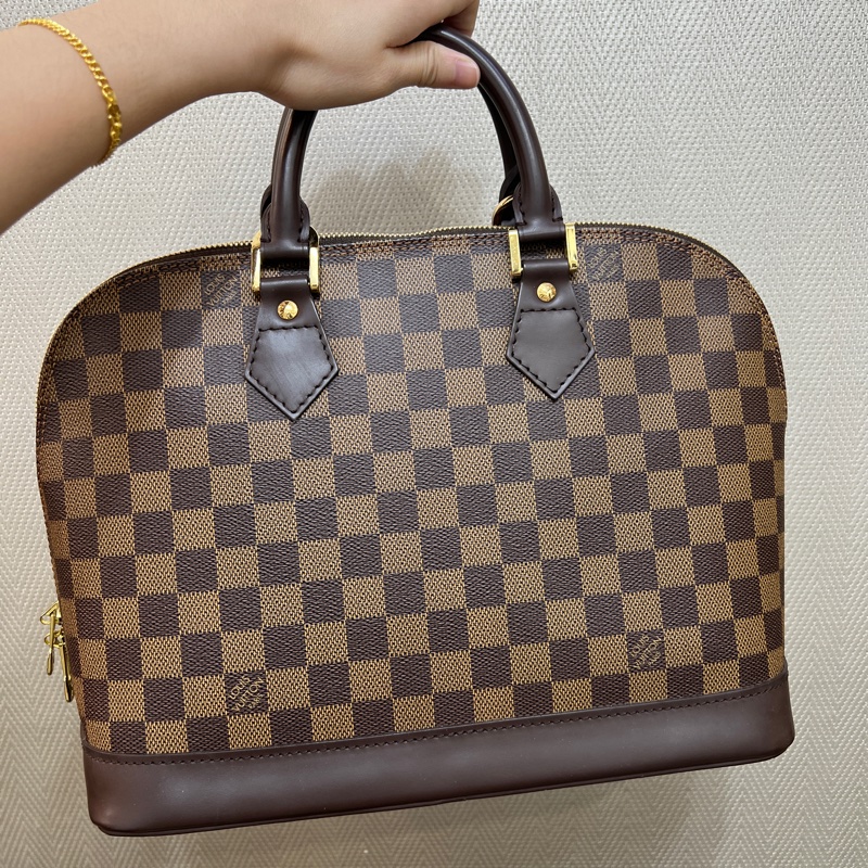LV 咖格咖牛皮Alma PM手提貝殼包N51131-5