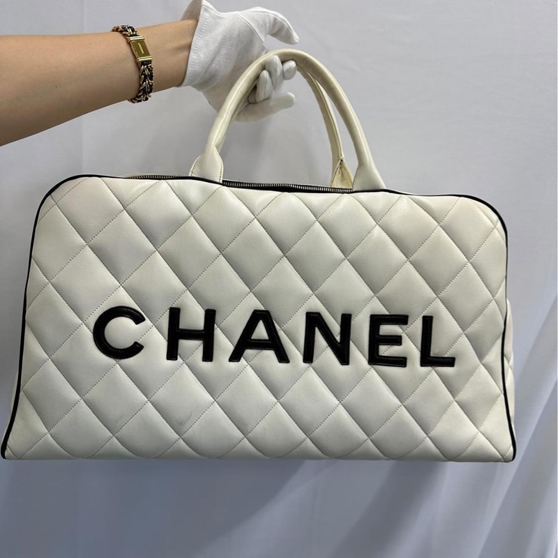 cHANEL白色保齡球包 vintage-0