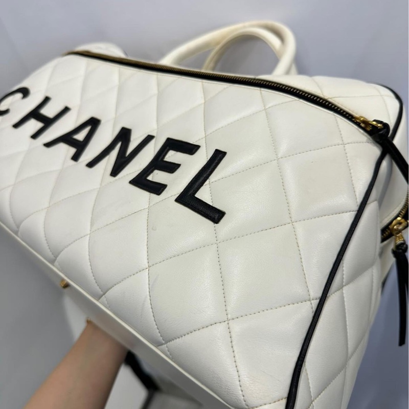 cHANEL白色保齡球包 vintage-2