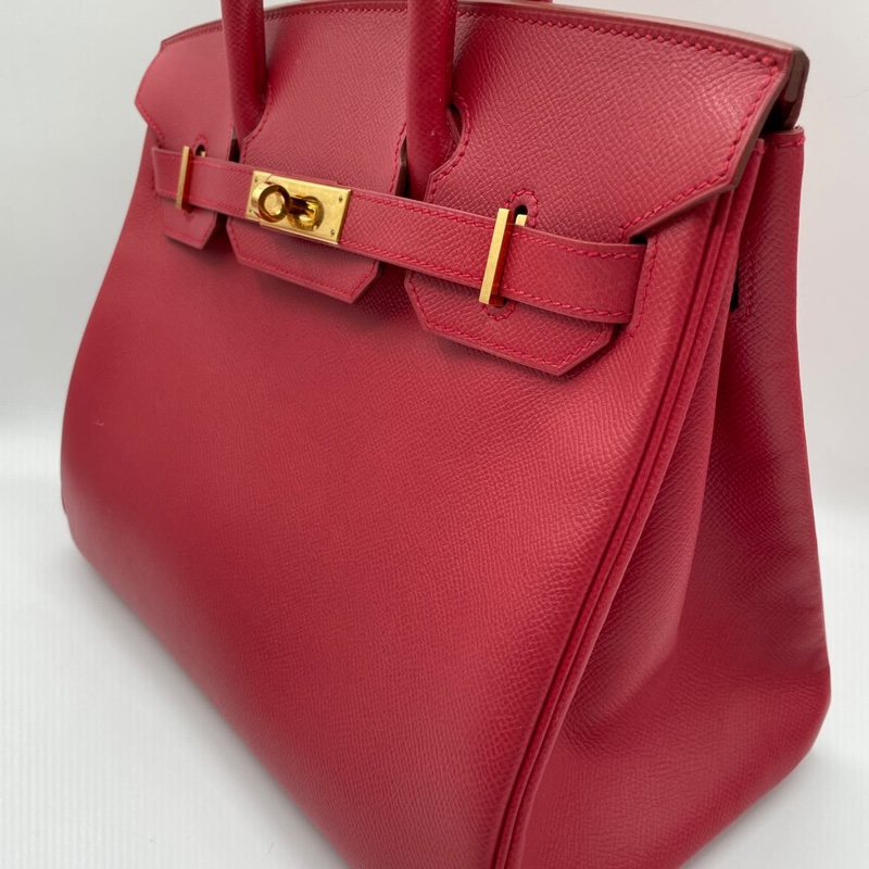Hermes brkin 30紅銀柏金包-1