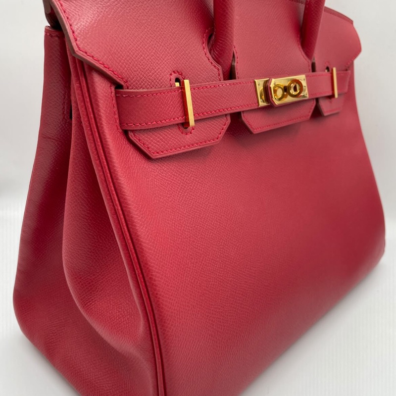 Hermes brkin 30紅銀柏金包-2