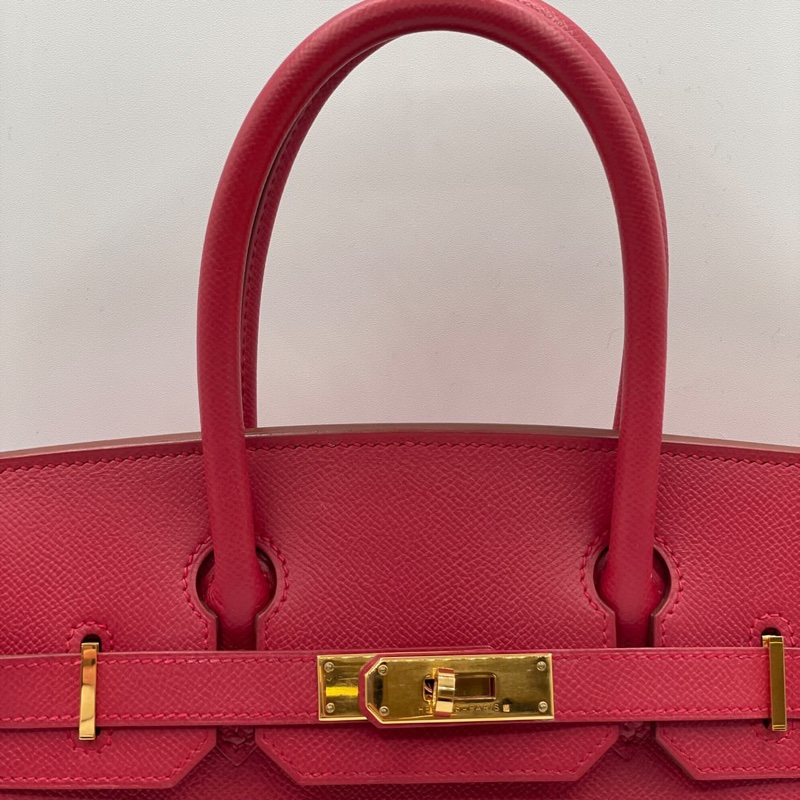 Hermes brkin 30紅銀柏金包-3