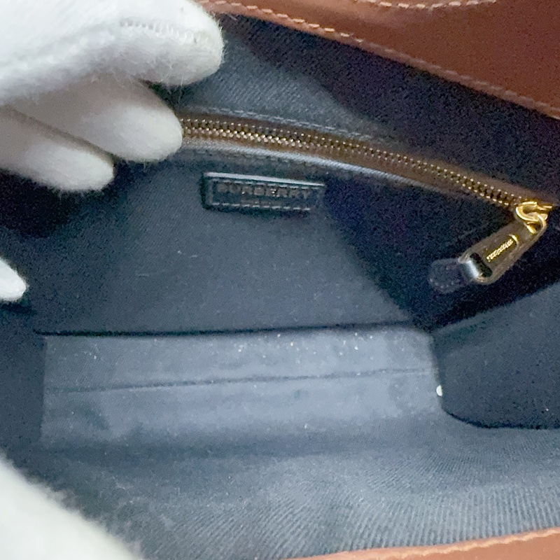 二手Burberry pocket系列迷你款TB字母條紋帆布手提斜背包 Burberry包 Burberry托特包-9