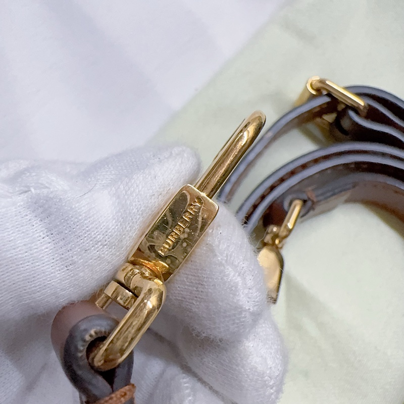 二手Burberry pocket系列迷你款TB字母條紋帆布手提斜背包 Burberry包 Burberry托特包-12