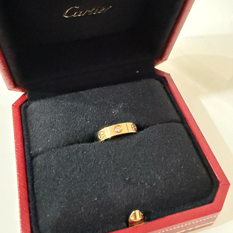 LOVE戒指 玫瑰金 小型款 1顆鑽石-0