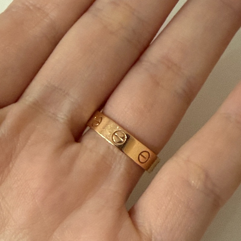 LOVE戒指 玫瑰金 小型款 1顆鑽石-6