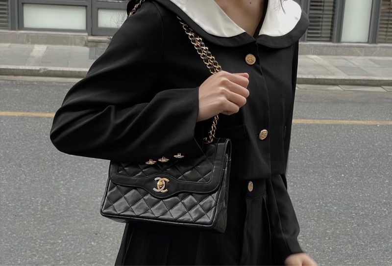 Chanel 巴黎限定鴛鴦釦小款CF/王吉娜古董精品-1