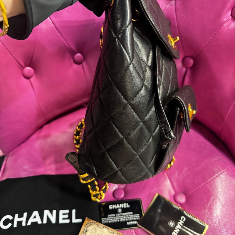 Chanel duma 黑金後背包/王吉娜古董精品-3