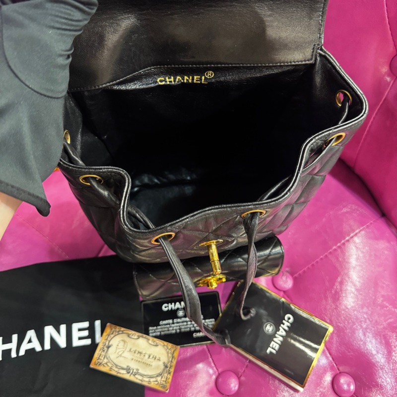Chanel duma 黑金後背包/王吉娜古董精品-9