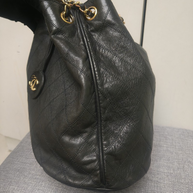㊣✨CHANEL✨香奈兒 黑色 老香 小香 Vintage 雙C 多背法 水桶包 肩背包/二手包/二手精品🌳二手樹屋🌳-2